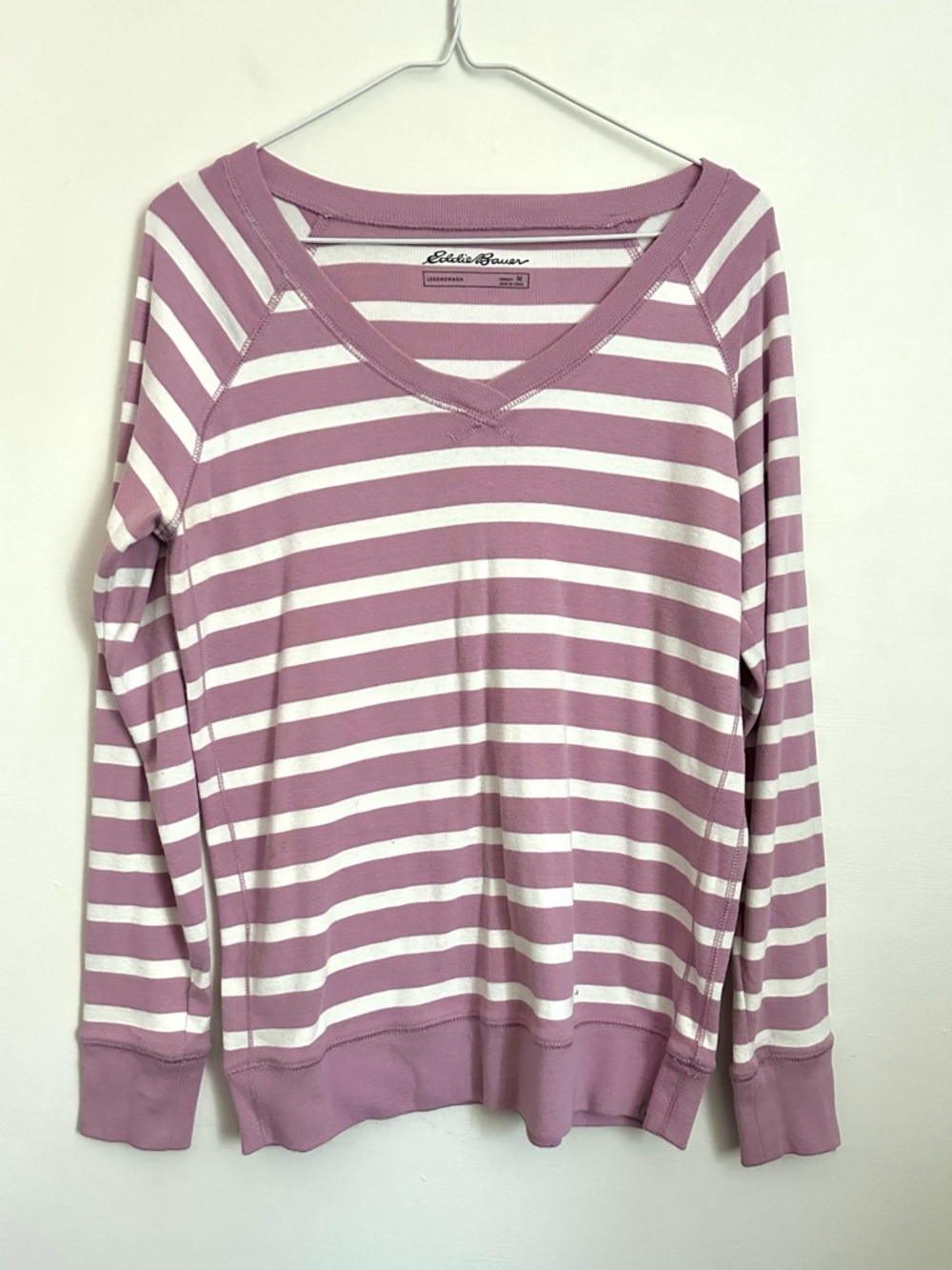 Eddie Bauer Legend Wash Long Sleeve Striped V-Neck